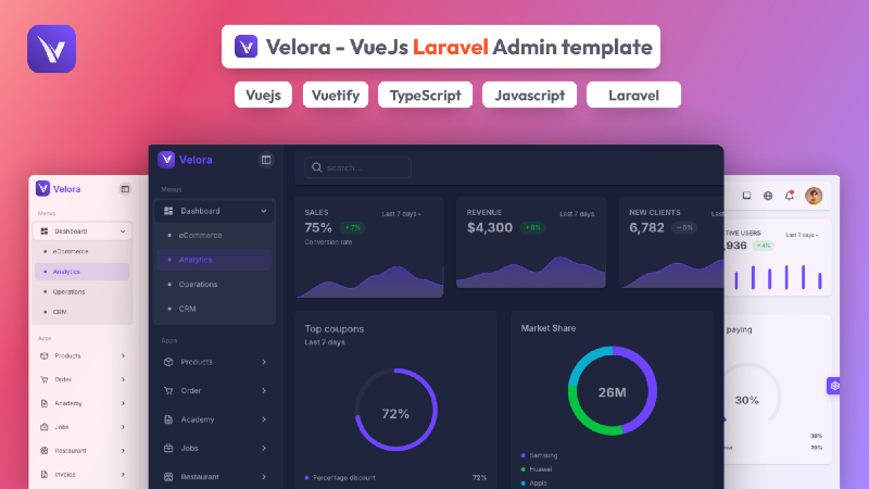 Velora Vuejs Laravel Admin Template