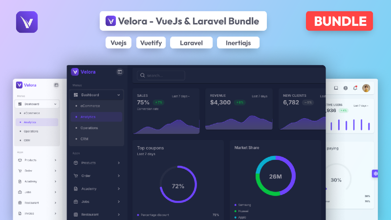 Velora - Bundle (VueJs & Laravel 11)